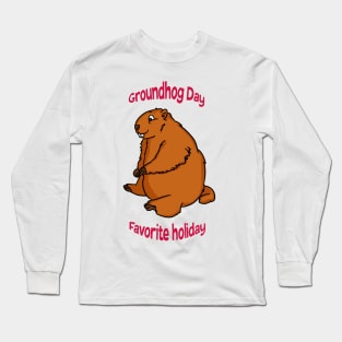 Funny Groundhog Day Shirt Long Sleeve T-Shirt